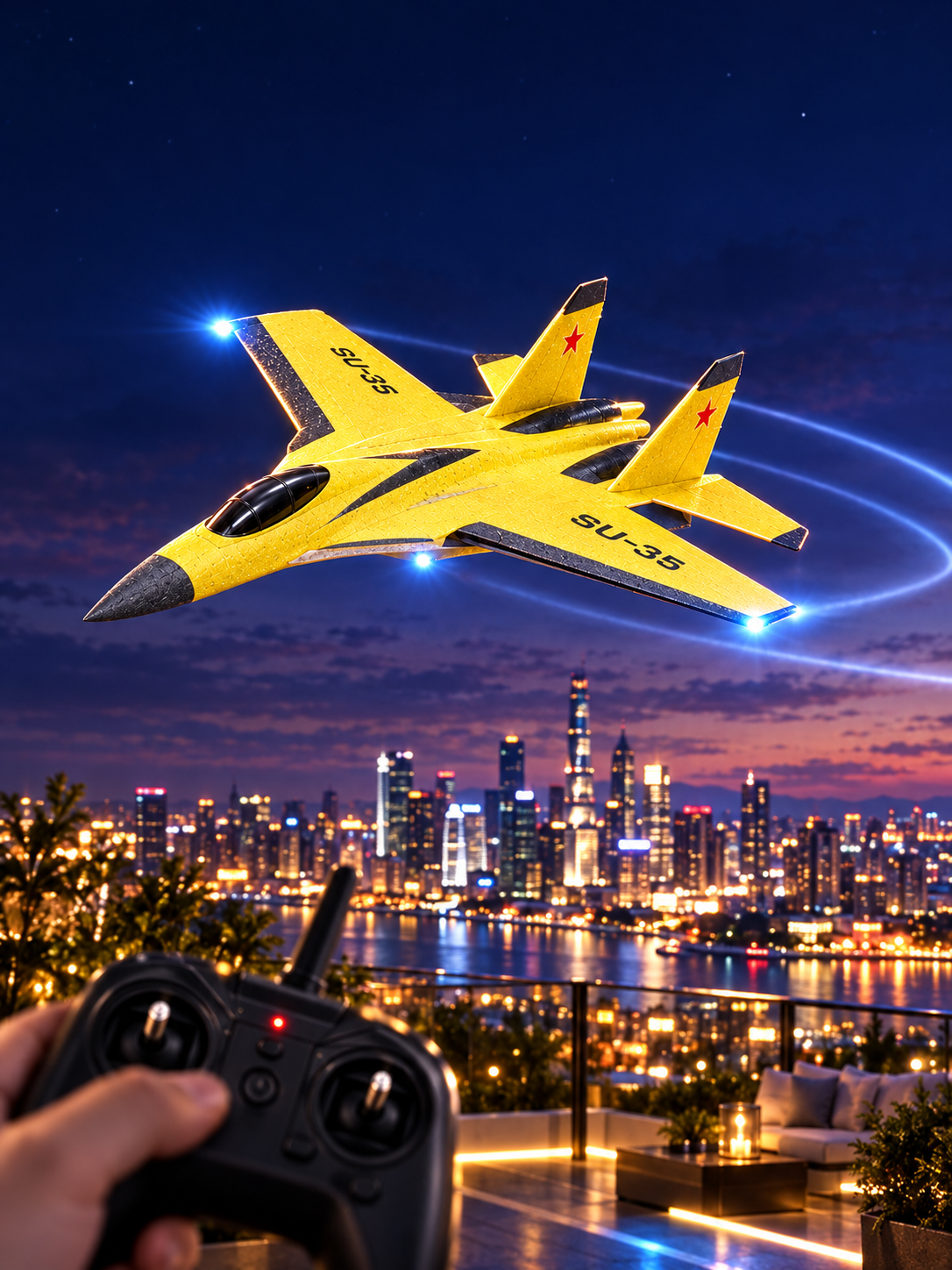 Remote Control Glider Airplane flying Model LED Aircraft for Kids and ...